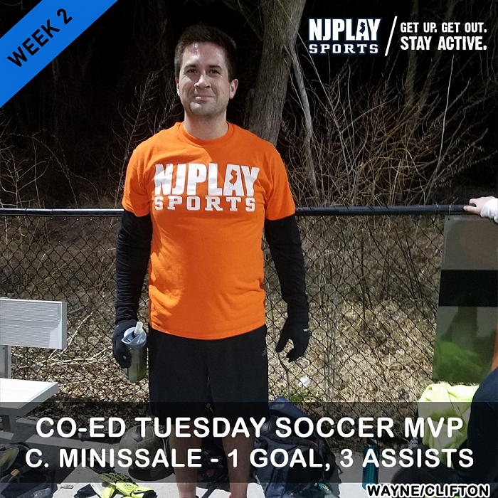 Tuesday Coed Soccer League Week 2 MVPs