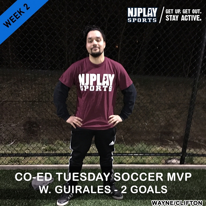 Tuesday Coed Soccer League Week 2 MVPs