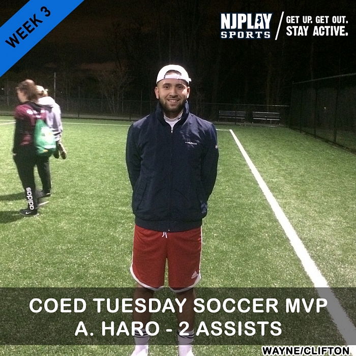 Coed Tuesday Soccer League Week 3 MVPs