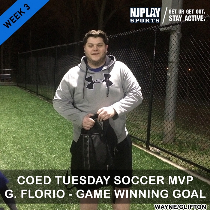 Coed Tuesday Soccer League Week 3 MVPs