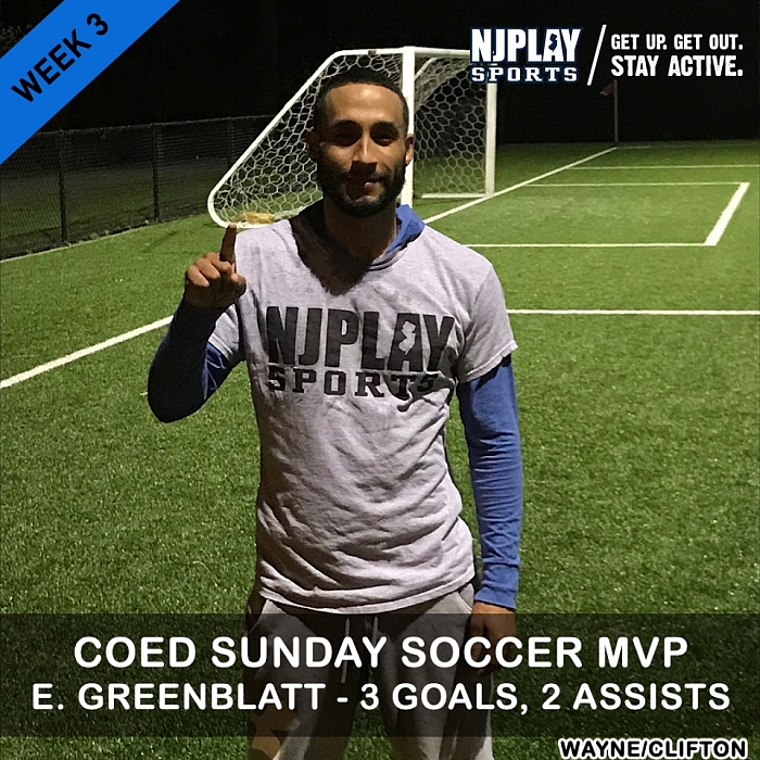 Coed Soccer League SUN Week 3 MVPs