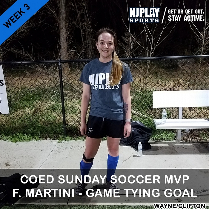 Coed Soccer League SUN Week 3 MVPs