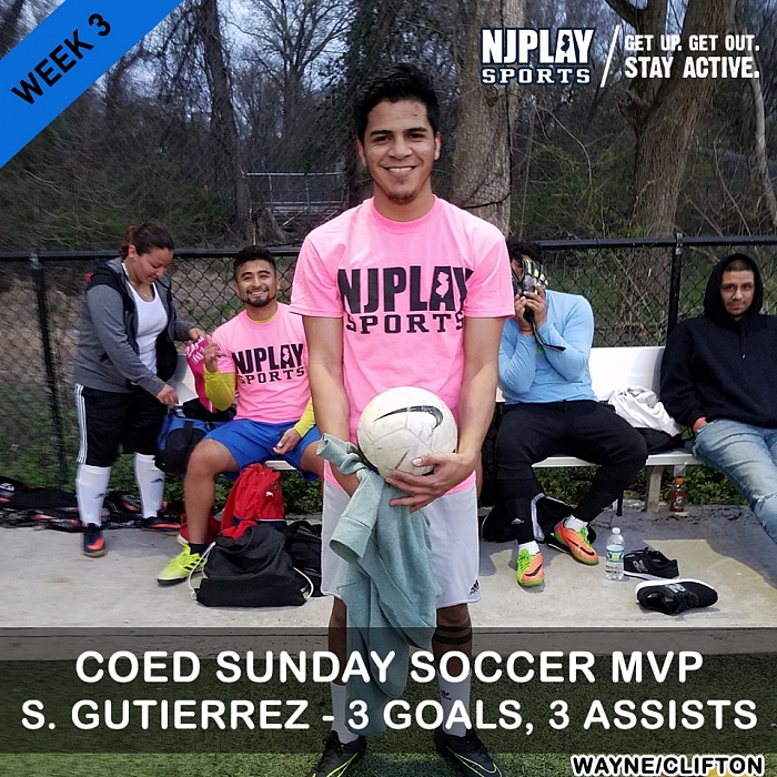 Coed Soccer League SUN Week 3 MVPs