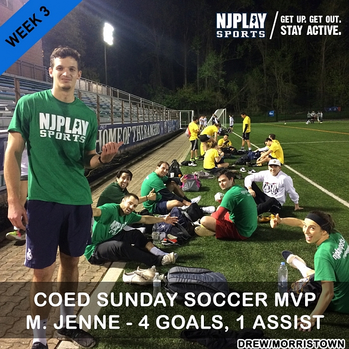 Coed Soccer League SUN Week 3 MVPs