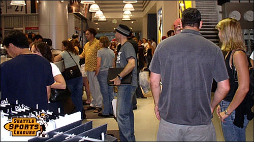 Crowd at adidas store