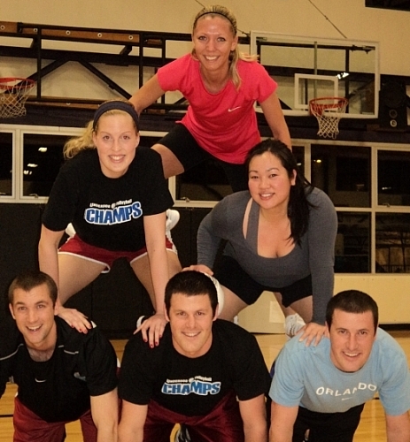 A drinking team with a volleyball problem